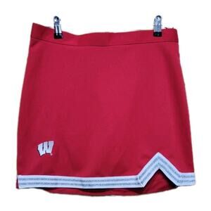 NCAA Wisconsin Badger Cheerleader Skirt Medium Red Waist 30" Length 16"